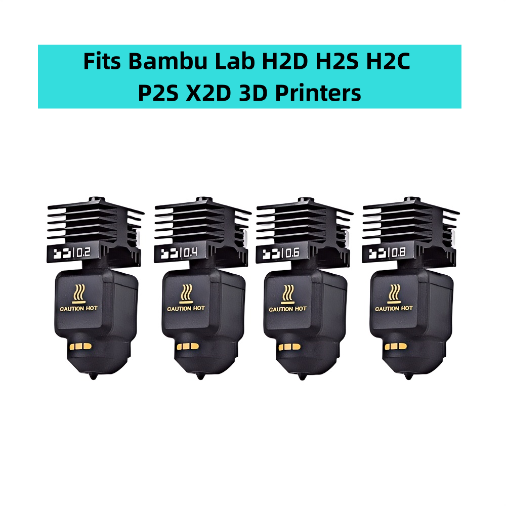 3D Printing Result - HF高流量硬化鋼製取り外し可能なホットエンドノズル（Bambu Lab H2D H2S H2C P2S