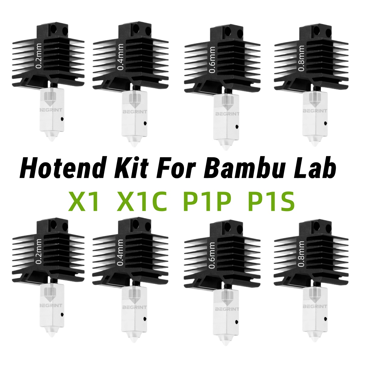 3D Printer Hotend Kit - Bambu Lab X1 P1用新型ホットエンドキット、サーミスターセラミックヒーター付きホットエンドプリントヘッド、bambu lab X1C