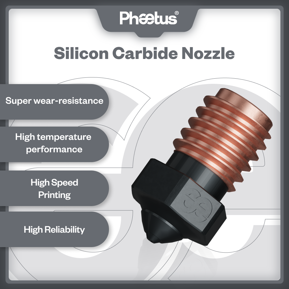 3D Printer Hotend Kit - Phaetus シリコンカーバイド V6 ノズル耐久性のあるスティック防止 3D プリンターアクセサリー用ノズル