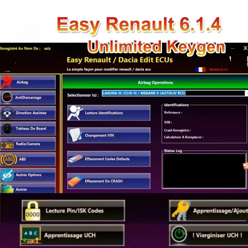 3D Printing Software - 簡単ルノー 6.1.4 ルノー ECU プログラマークリアクラッシュエアバッグカードキー UCH