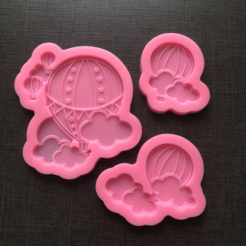3D Printing Model Free - クラウドレインボーシリコーンフォンダンモールド熱気球チョコレートガムペースト金型 3D ケーキデコレーションツール