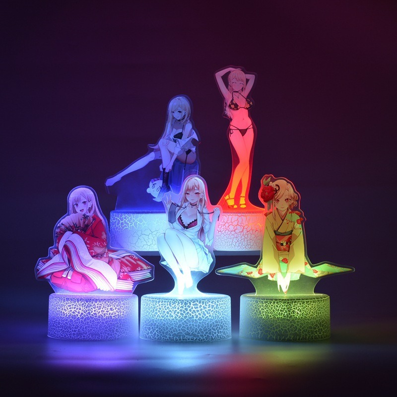 3D Printing Model Free - かわいいアニメ「私のドレスアップダーリン」シリーズナイトライト漫画キャラクター北川マリンキュートな創造性プリント3Dカラーナイトライト