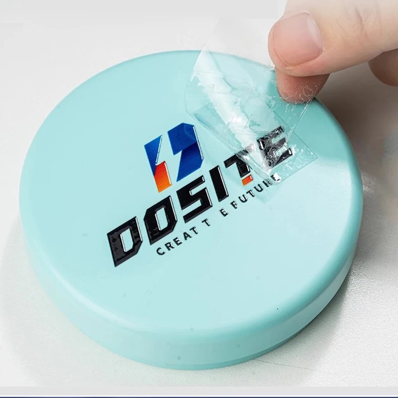 3D Printing Labubu - 100枚入り 3DカスタムUV転写ステッカー DTFプリント ブランドロゴ クリアクリスタルラベル エンボス加工デカール