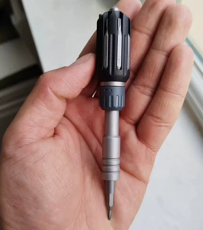 3D Printing Nylon - MJF 3Dプリントナイロン製モッドハンドル（レザーマンラチェットレンチ用）、8スロット4mmビット収納エクステンショングリップ