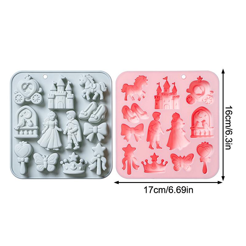 3D Printing Model Free - HOT!12個取りプリンス・プリンセスシリコンモールド3Dリボン、城、馬フォンダンキャンディチョコレート型ケーキデコレーション