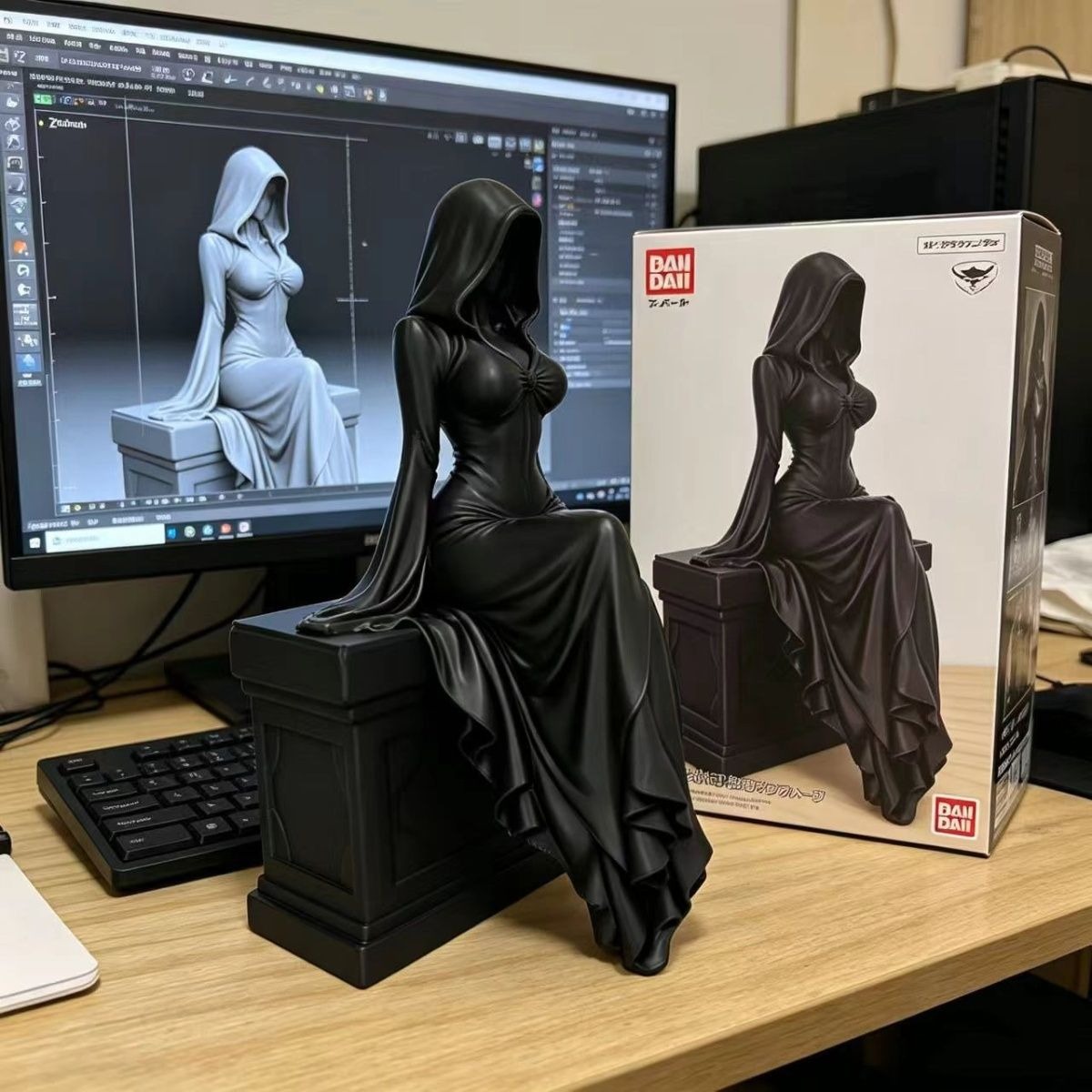 3Dプリント彫刻 ハロウィン 黒衣の幽霊女王像 顔のないフー - 3D Printing Ghosting のレビューと価格
