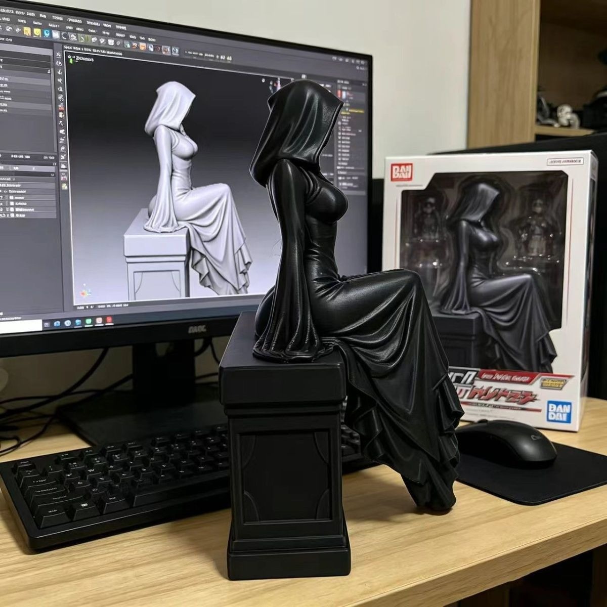 3Dプリント彫刻 ハロウィン 黒衣の幽霊女王像 顔のないフー - 3D Printing Ghosting のレビューと価格