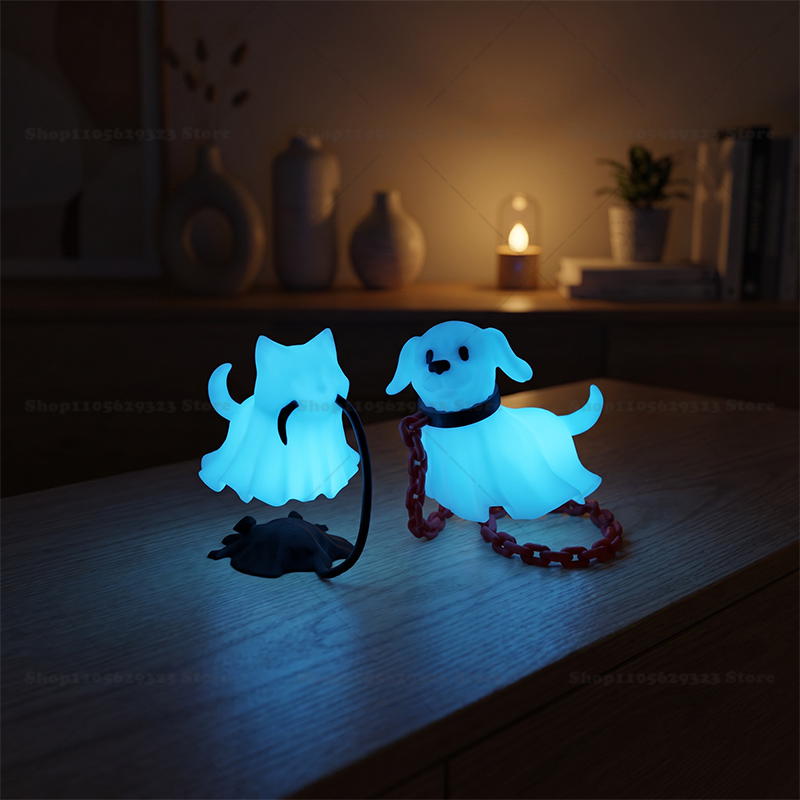 3Dプリントの暗闇で光る幽霊フィギュア、犬と同行する幽霊、幽 - 3D Printing Ghosting のレビューと価格