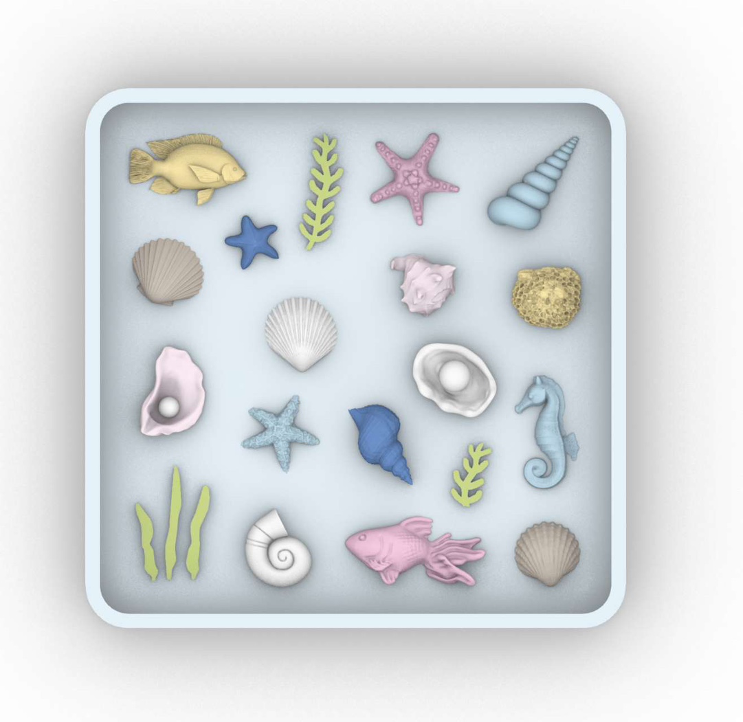 3Dオーシャンアクセサリー樹脂鋳造型シリコンモールドアクセサ - 3D Printing Model Free のレビューと価格