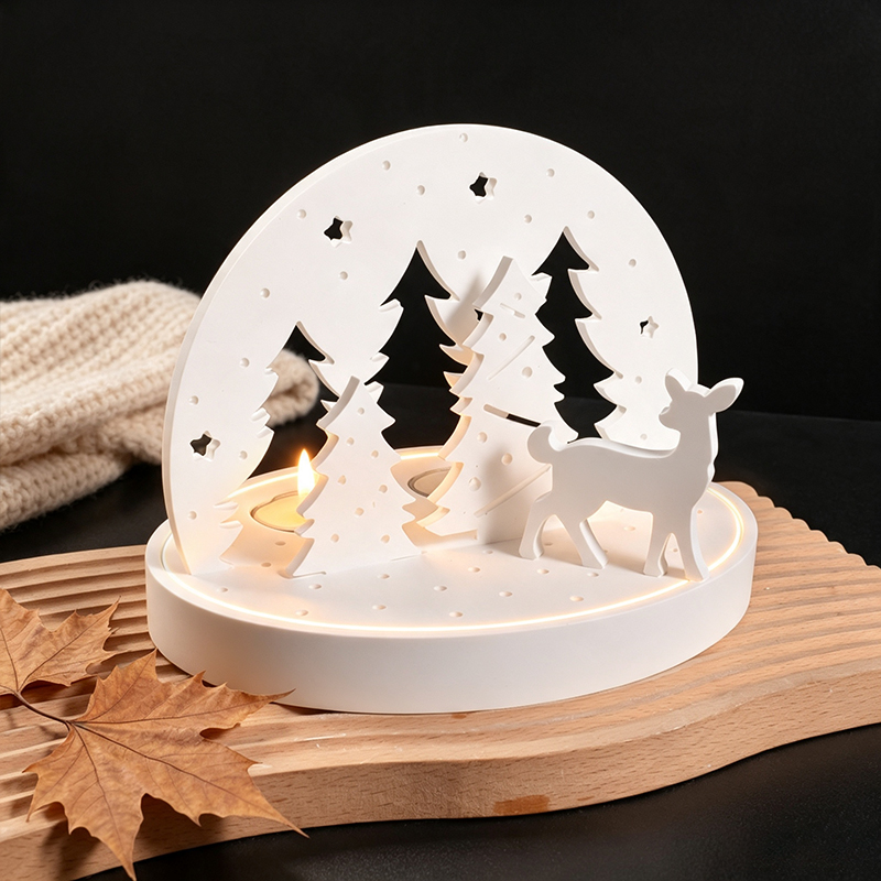 クリスマスエルクティーライトキャンドルホルダーシリコンモール - 3D Printing Model Free のレビューと価格