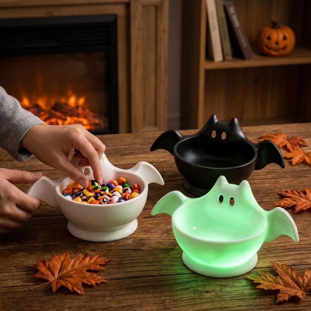 3Dプリントされたハロウィンコウモリ型収納ボウル、光るキュー - 3D Printing Ghosting のレビューと価格