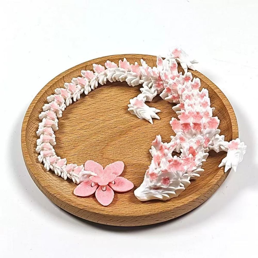 シミュレートされた目を持つ3Dプリントドラゴン、桜の花の咲く - 3D Printing Figure のレビューと価格
