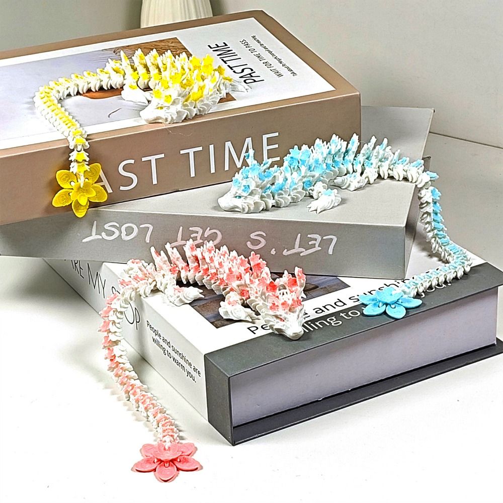 シミュレートされた目を持つ3Dプリントドラゴン、桜の花の咲く - 3D Printing Figure のレビューと価格