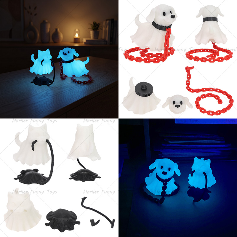 3Dプリントの幽霊猫の置物、光る幽霊犬のホリデースタチュー、 - 3D Printing Ghosting のレビューと価格