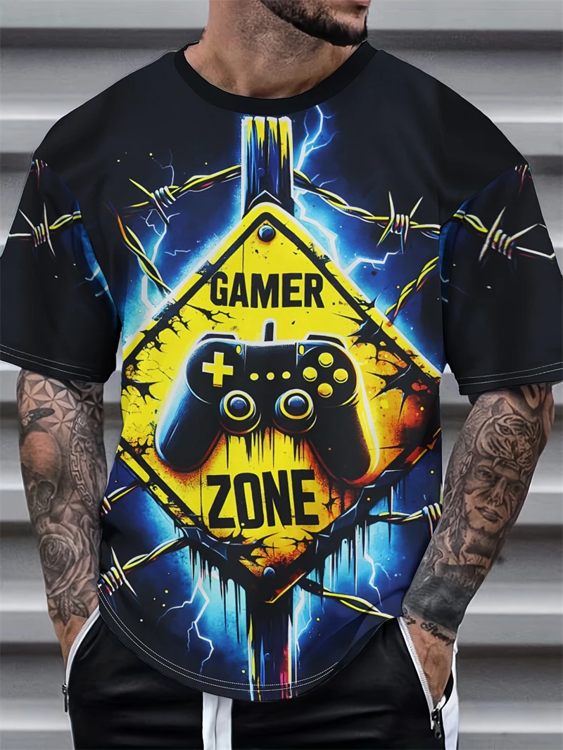 メンズ ゲーマー ゾーン コントローラー プリント Tシャツ - 3D Printing Zone のレビューと価格